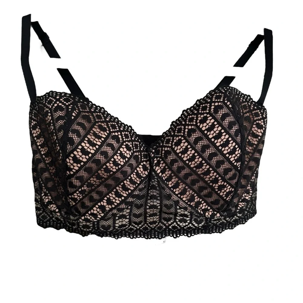 ADORE ME Nymphodora‎ Contour Balconette Black Bra Romantic Feminine Lingerie
